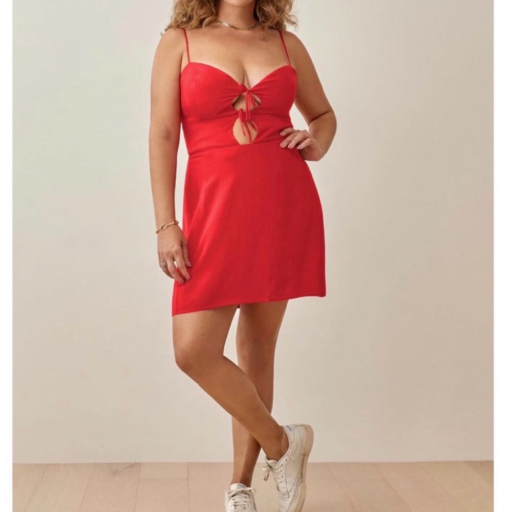Reformation Red Bascom Dress